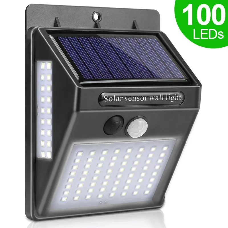 100 LED Solar Light Outdoor Garden Lamp Motion Sensor Waterproof Extra Bright