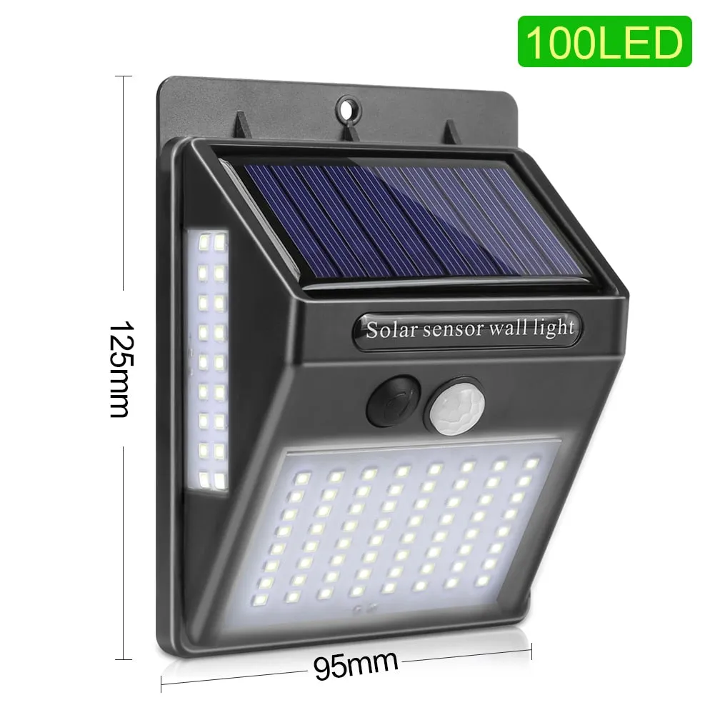 100 LED Solar Light Outdoor Garden Lamp Motion Sensor Waterproof Extra Bright