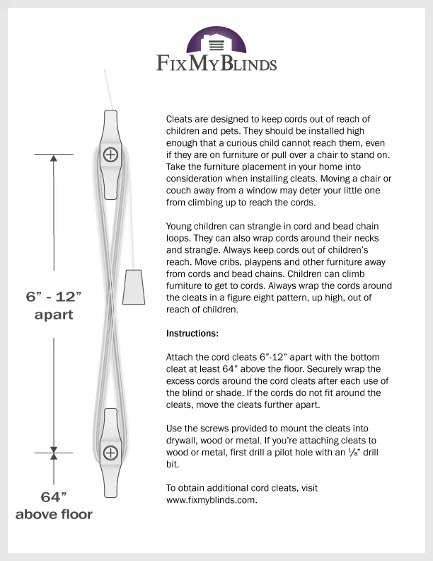2 1/2" Metal Cord Cleats - Keep Cords Tied Up