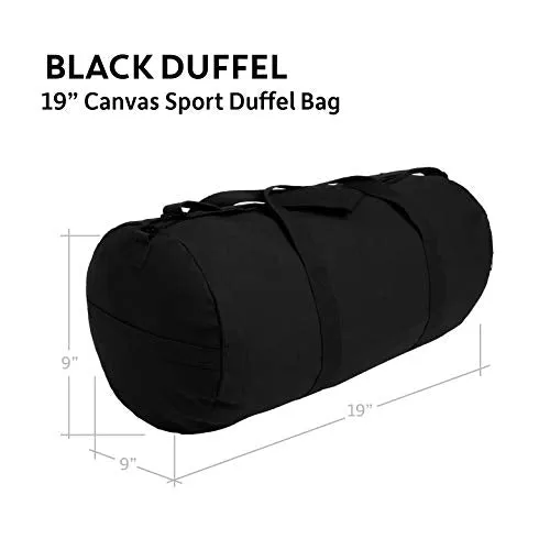 2nd Amendment Homeland Security Sport Heavyweight Canvas Duffel Bag in Black & White, Medium