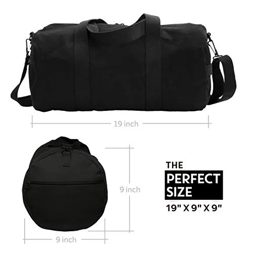 2nd Amendment Homeland Security Sport Heavyweight Canvas Duffel Bag in Black & White, Medium