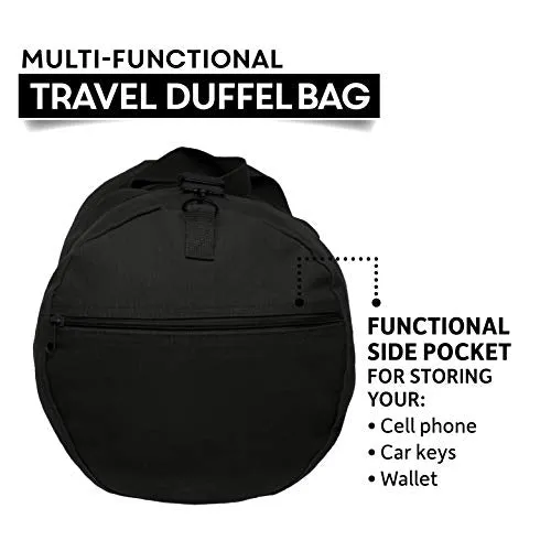 2nd Amendment Homeland Security Sport Heavyweight Canvas Duffel Bag in Black & White, Medium