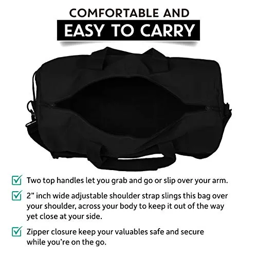 2nd Amendment Homeland Security Sport Heavyweight Canvas Duffel Bag in Black & White, Medium
