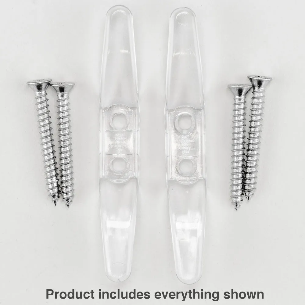 3" Plastic Cord Cleats - Clear - Keep Cords Tied Up
