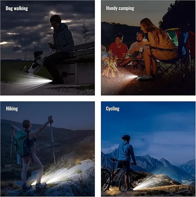 4 Pcs Rechargable Headlights for Crock, Outdoor Waterproof LED Flashlight for Shoes, Clip on Crock Light Attachment Charm, Accessories for Camping, Cycling, Walking, 3 Light Modes, Last 72 Hours