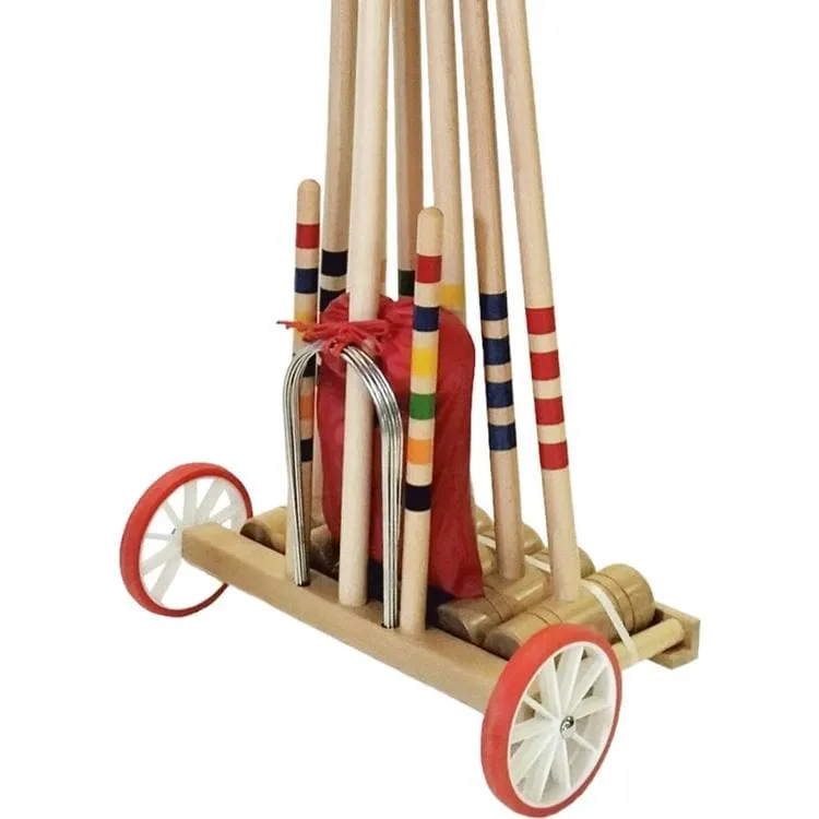 6 Player Croquet Set with Wooden Trolley