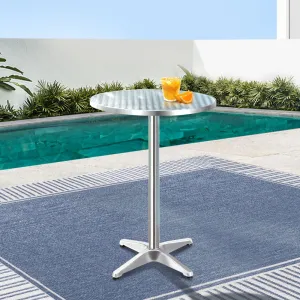 Adjustable Round Stainless Steel Bar Table for Outdoors – Gardeon
