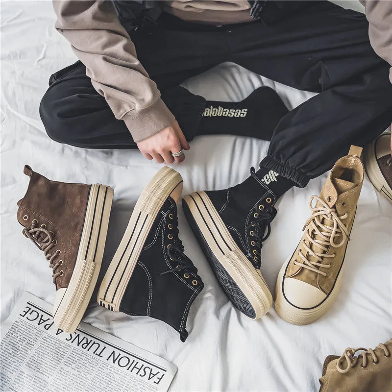 Amozae-Back To School Gifts Vintage Canvas High Top Sneakers