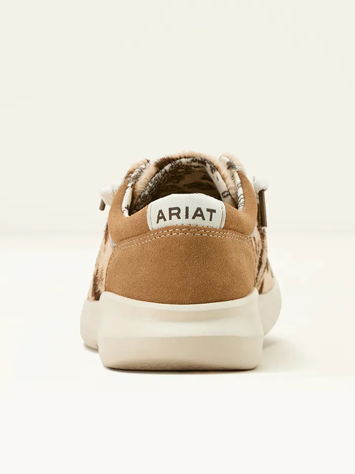 Ariat 10061345 Womens Hilo Shoe Brindle Hair On White and Tan