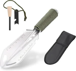 Backpacking Trowel,9 in 1 Multi-Function Camping Shovel with Flint Fire Starter,Trowel Backpacking,Camping Trowel,Ultralight Backpacking Shovel,Hiking Trowel Suitable for Outdoor/Camping