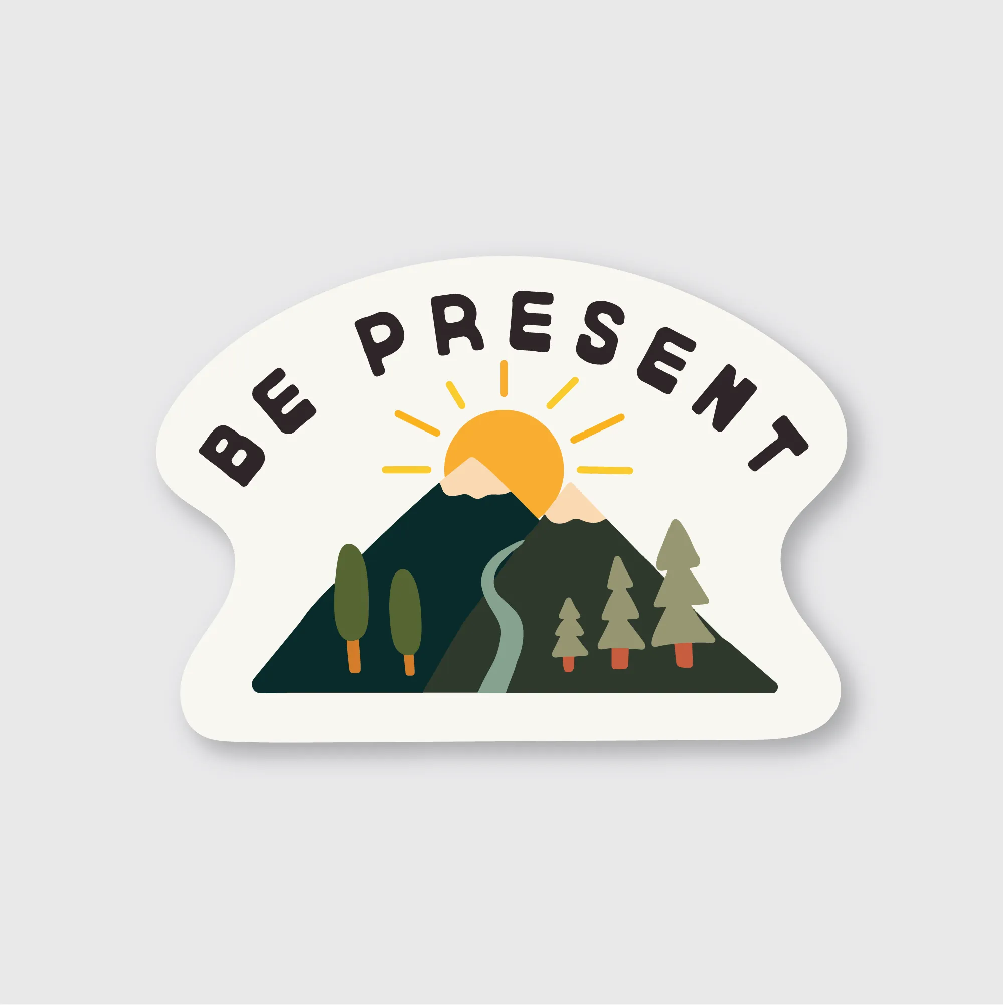 Be Present Mountains Sticker