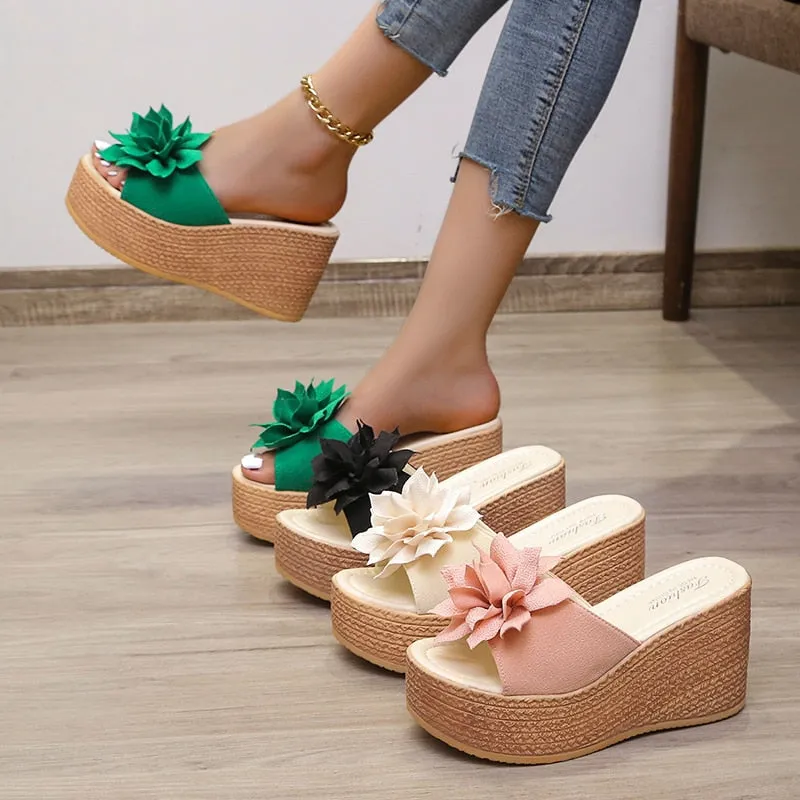 Beach Platform Women Wedge Slippers