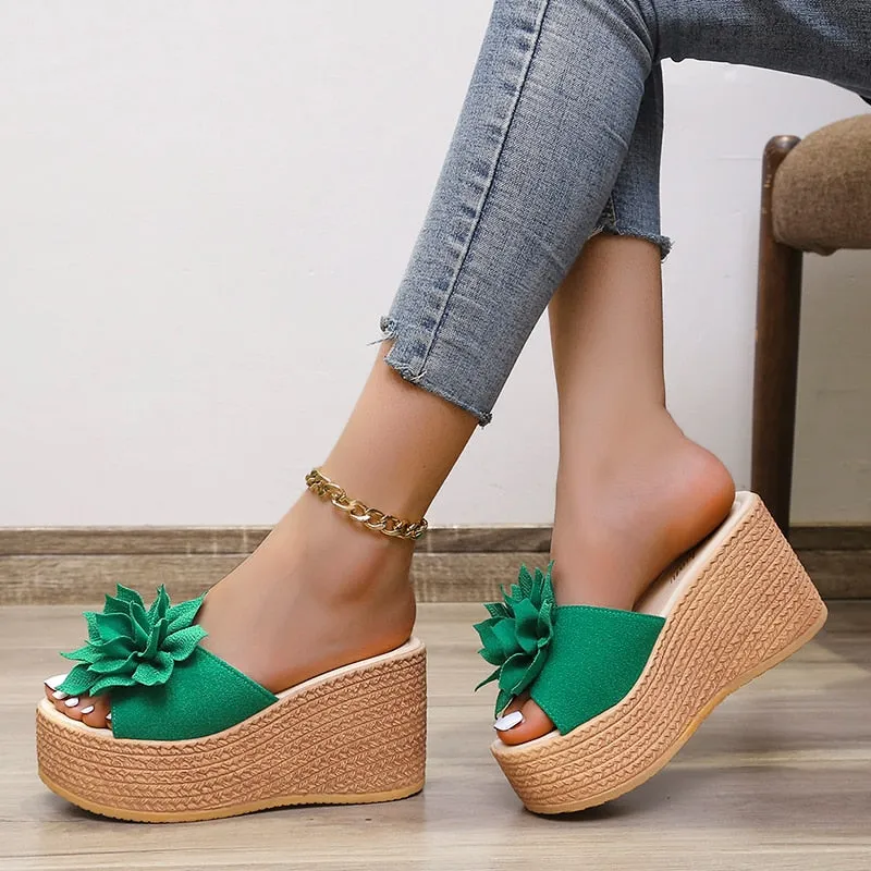 Beach Platform Women Wedge Slippers