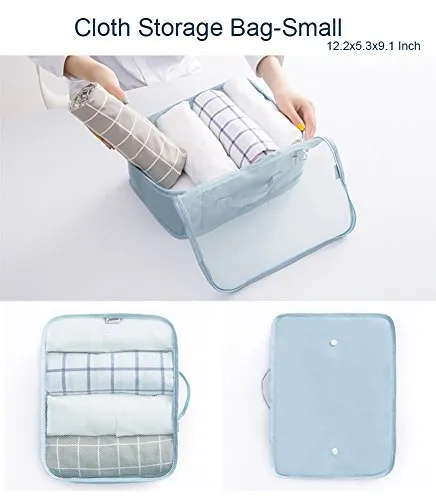 Belsmi 8 Set Packing Cubes Travel Bags - Waterproof Compression Travel Luggage Organizer With Shoes Bag (Beige)