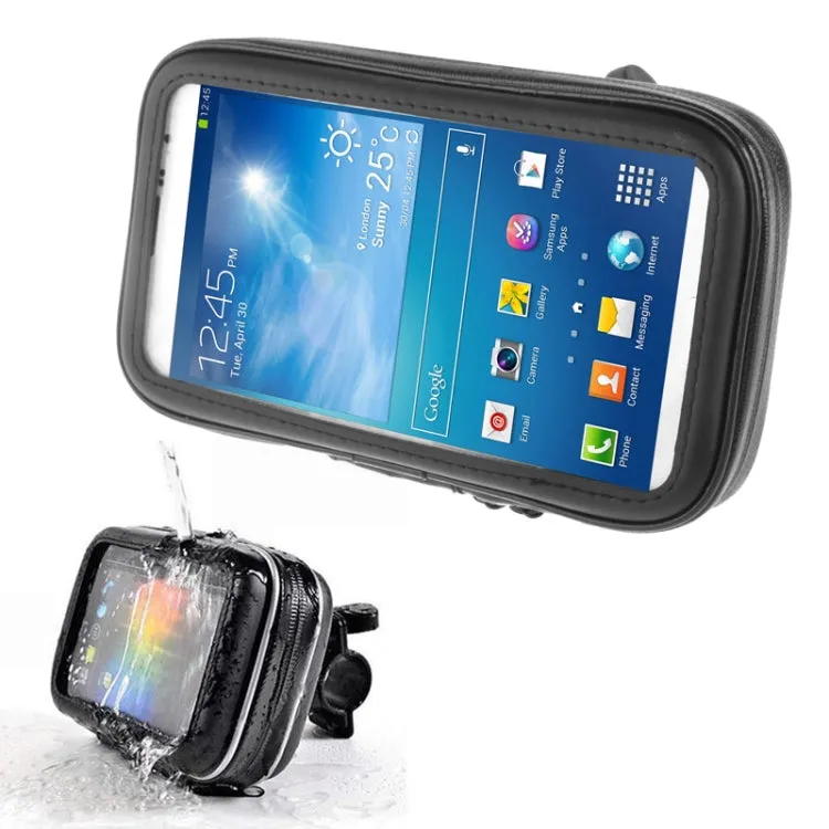 Bicycle Handlebar Mount Holder Waterproof / Sand-proof / Snow-proof / Dirt-proof Zipper Touch Bag, Suitable for Galaxy Note III / N9000 & Mega 6.3 / i9200(Black)
