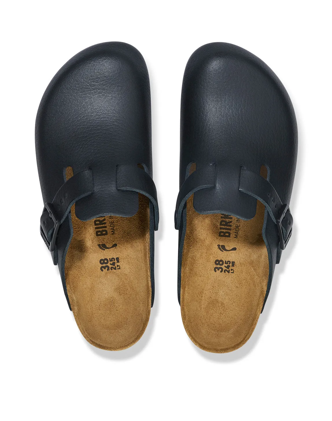 BIRKENSTOCK BOSTON PRO BLACK PU COATED OL NARROW