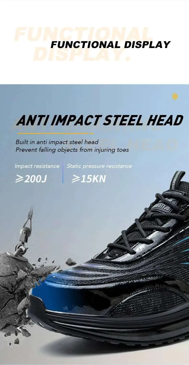 Breathable Steel Toe Work Sneakers – Lightweight, Puncture-Resistant Safety Shoes