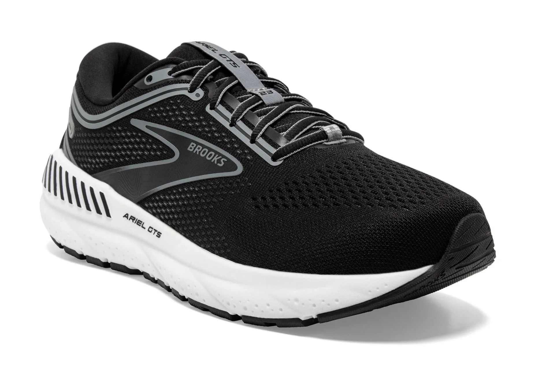 Brooks Women's Ariel GTS 23 Black Grey White Stability Shoe