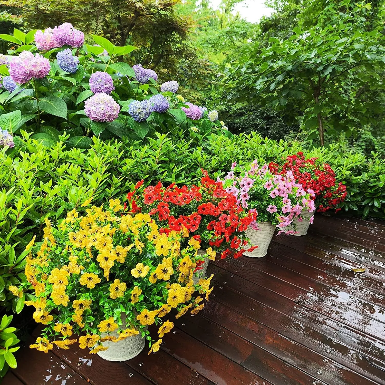 Clearance Bulk 12 Bundles Artificial Fall Plants Flowers UV Resistant for Outdoors Planter Porch Patio Garden Wholesale