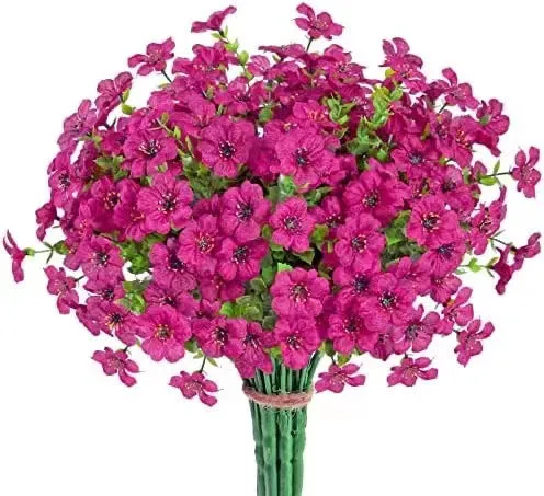 Clearance Bulk 12 Bundles Artificial Fall Plants Flowers UV Resistant for Outdoors Planter Porch Patio Garden Wholesale
