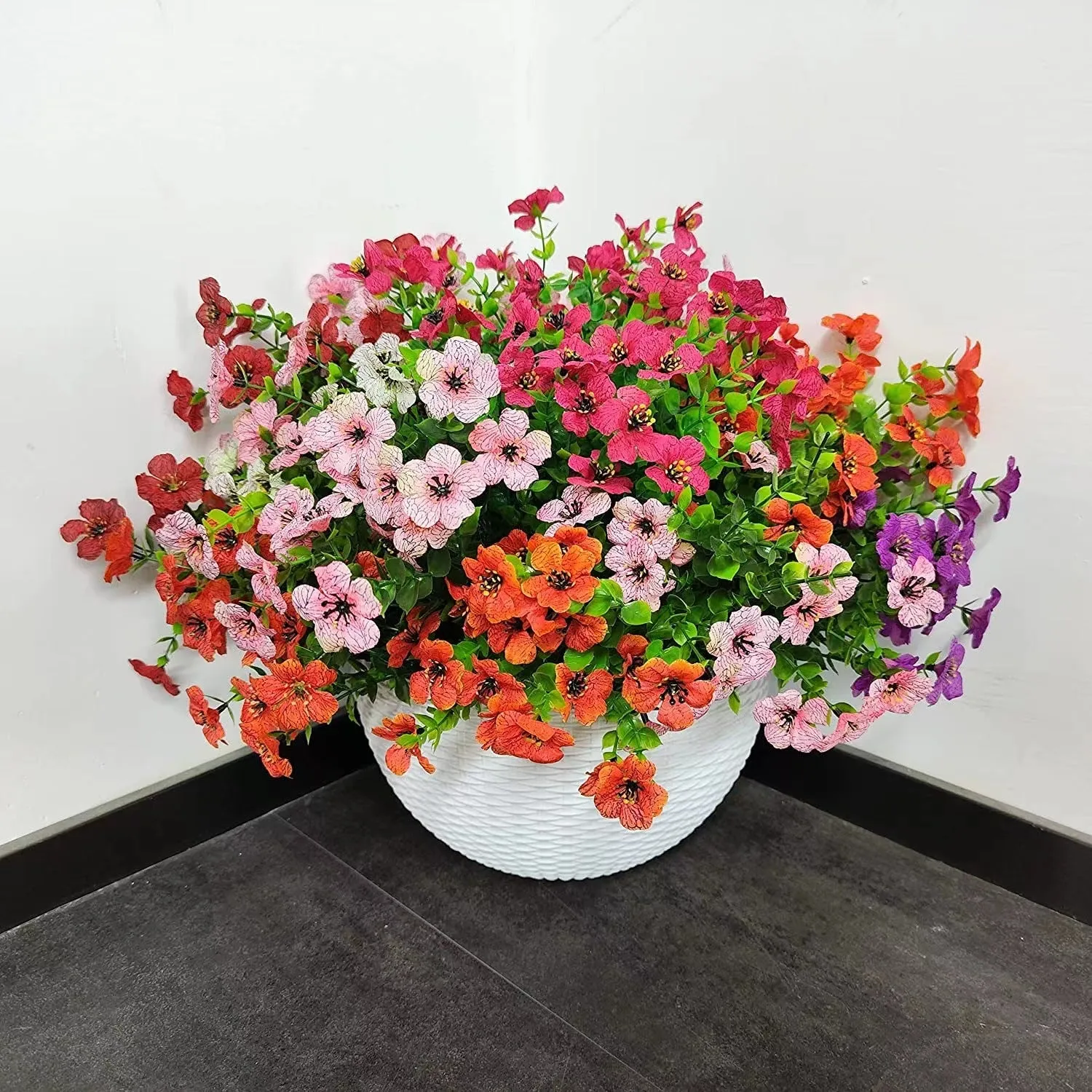 Clearance Bulk 12 Bundles Artificial Fall Plants Flowers UV Resistant for Outdoors Planter Porch Patio Garden Wholesale