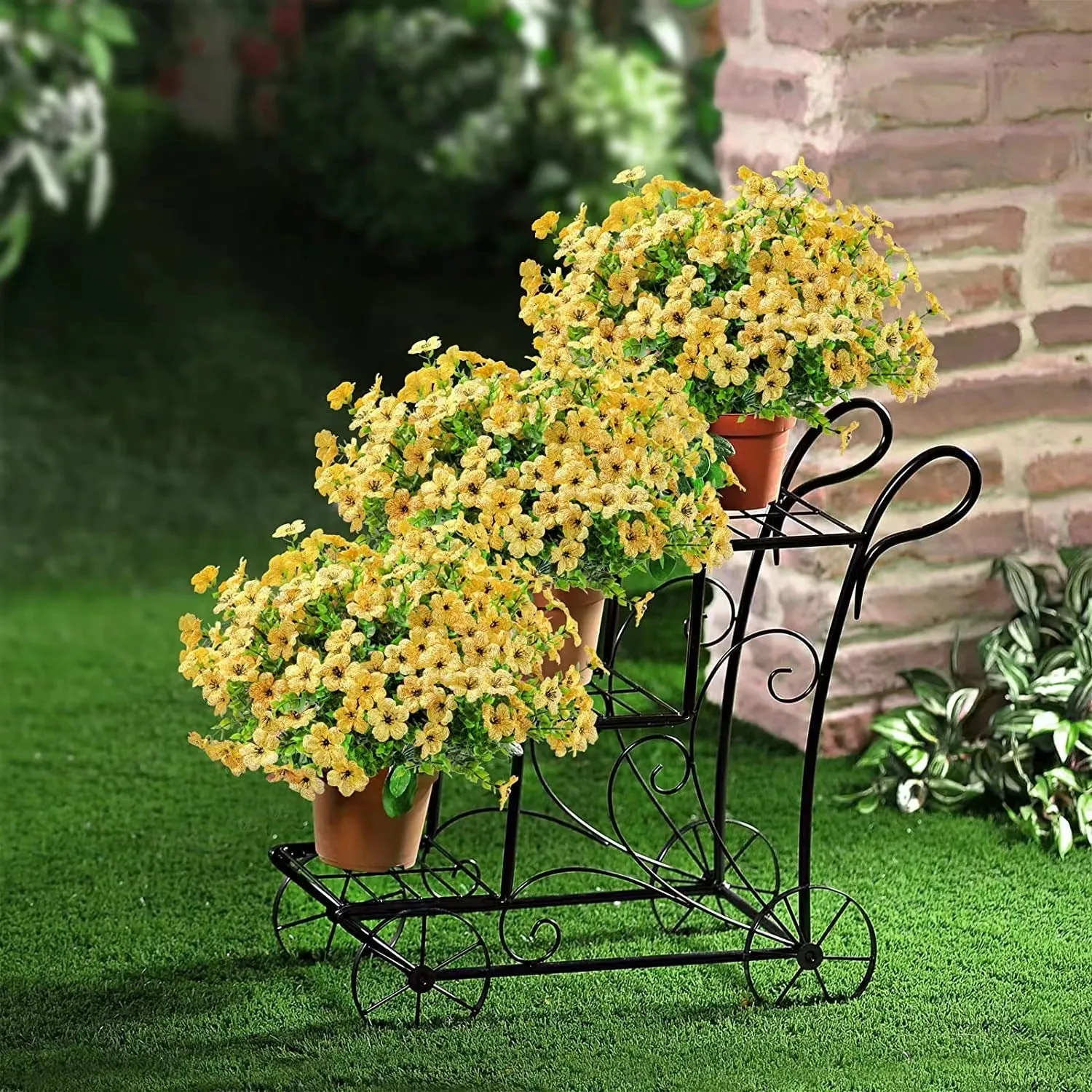 Clearance Bulk 12 Bundles Artificial Fall Plants Flowers UV Resistant for Outdoors Planter Porch Patio Garden Wholesale