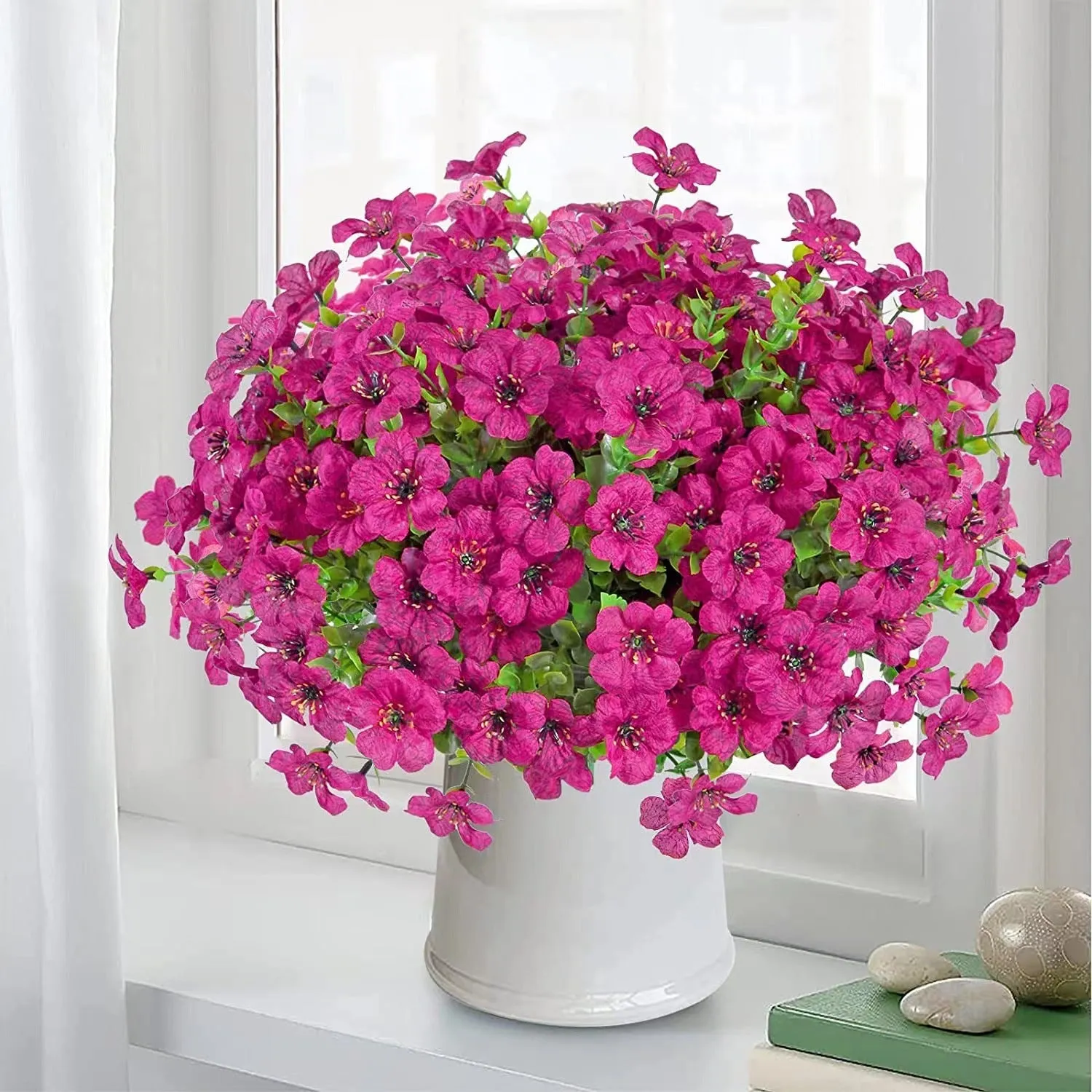 Clearance Bulk 12 Bundles Artificial Fall Plants Flowers UV Resistant for Outdoors Planter Porch Patio Garden Wholesale