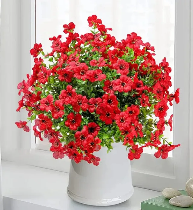 Clearance Bulk 12 Bundles Artificial Fall Plants Flowers UV Resistant for Outdoors Planter Porch Patio Garden Wholesale