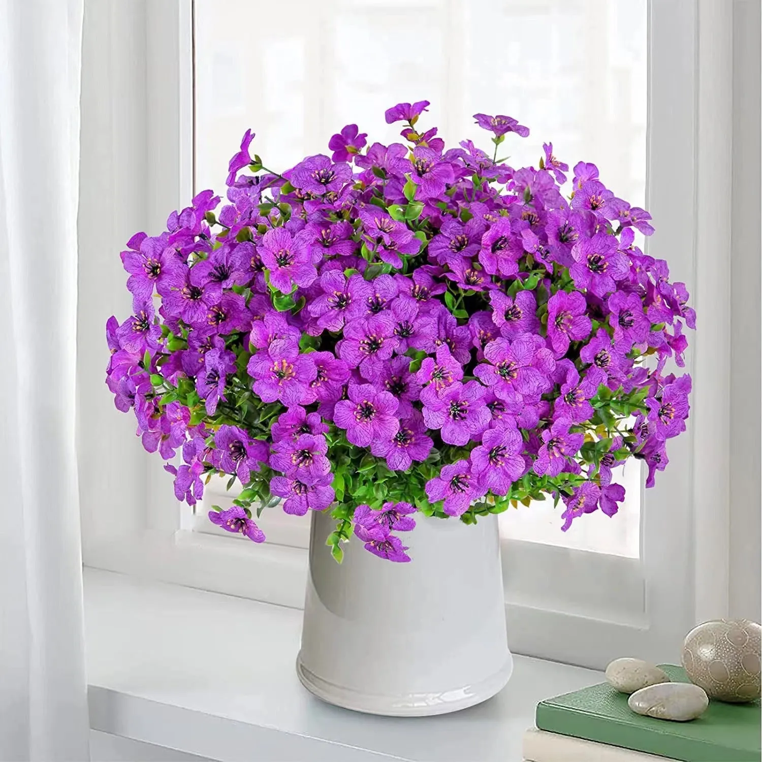 Clearance Bulk 12 Bundles Artificial Fall Plants Flowers UV Resistant for Outdoors Planter Porch Patio Garden Wholesale