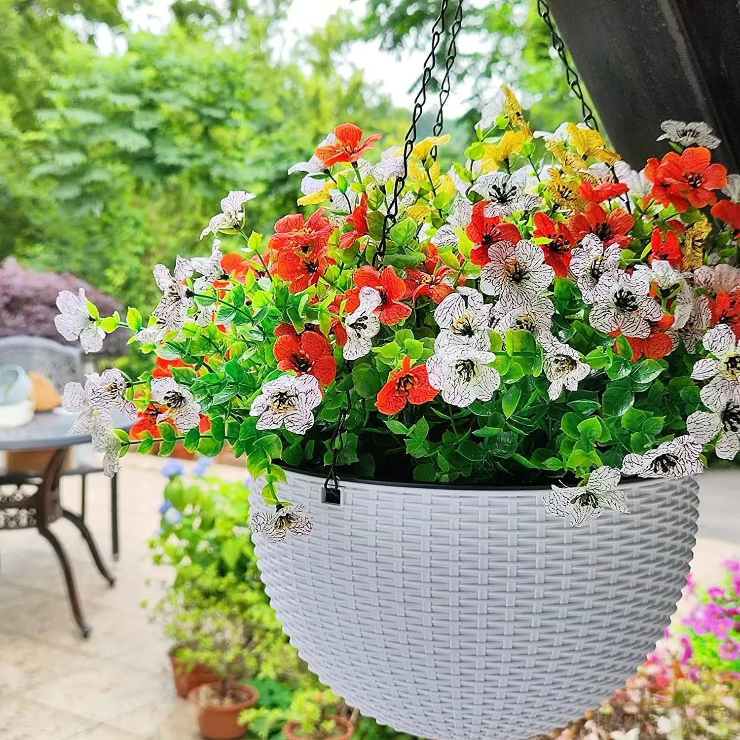 Clearance Bulk 12 Bundles Artificial Fall Plants Flowers UV Resistant for Outdoors Planter Porch Patio Garden Wholesale