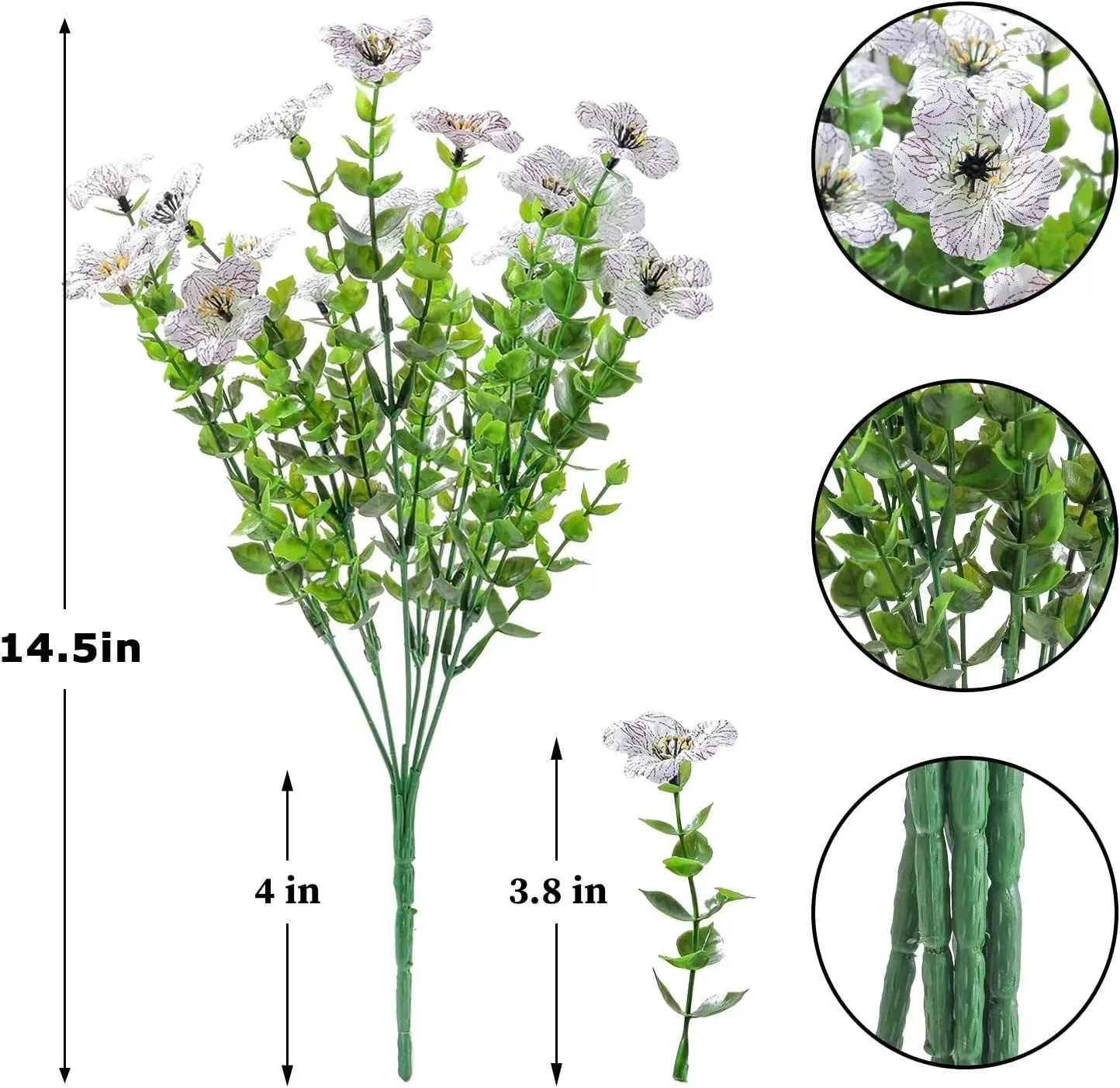 Clearance Bulk 12 Bundles Artificial Fall Plants Flowers UV Resistant for Outdoors Planter Porch Patio Garden Wholesale