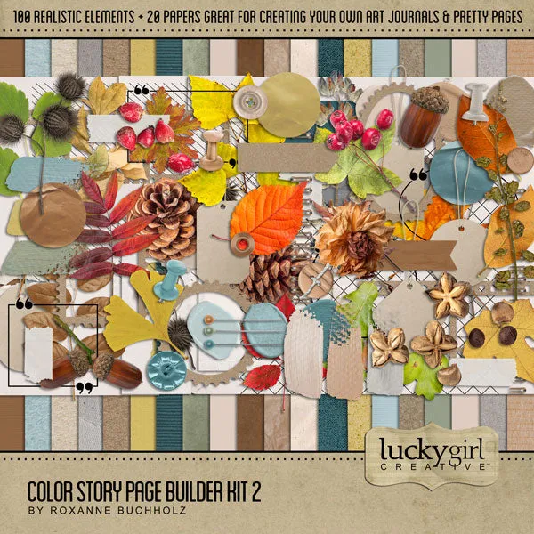 Color Story Page Builder Elements 2 Digital Scrapbook Kit