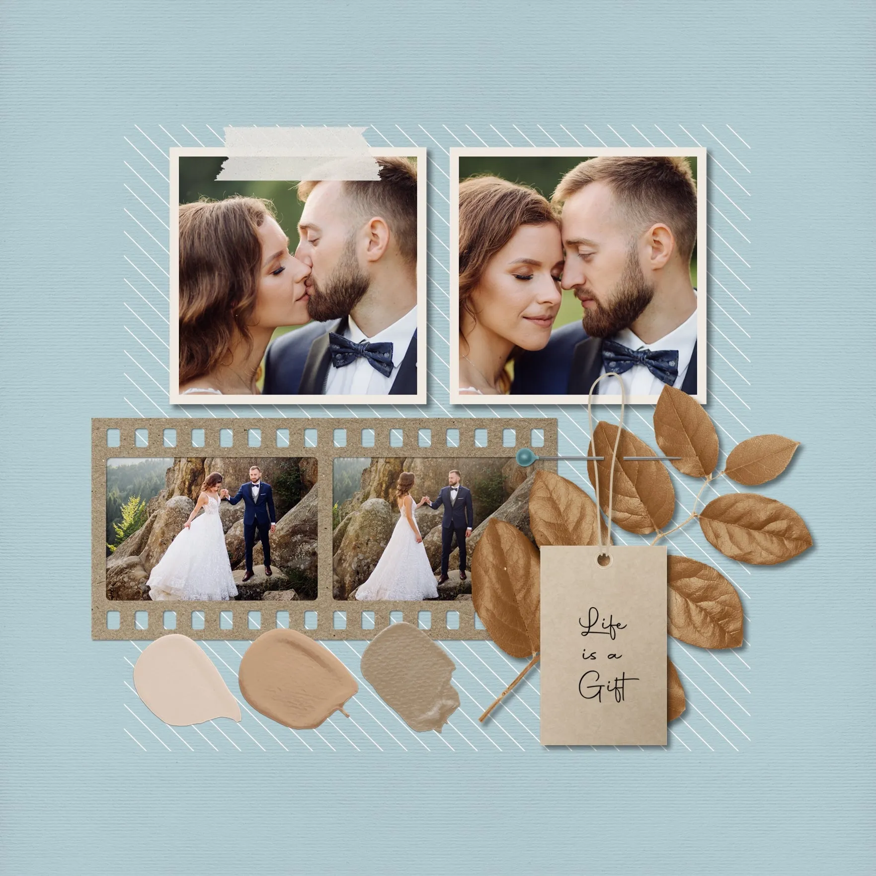 Color Story Page Builder Elements 2 Digital Scrapbook Kit