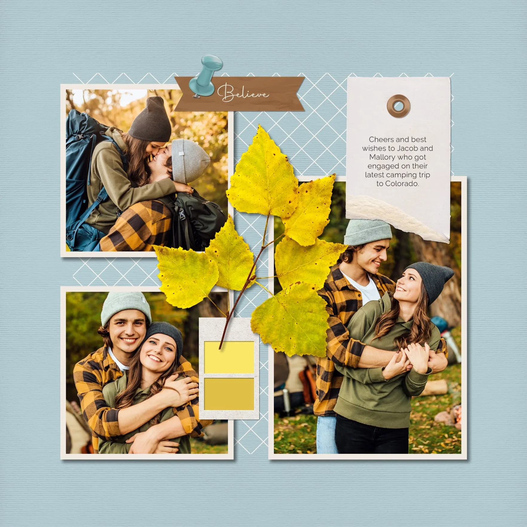 Color Story Page Builder Elements 2 Digital Scrapbook Kit