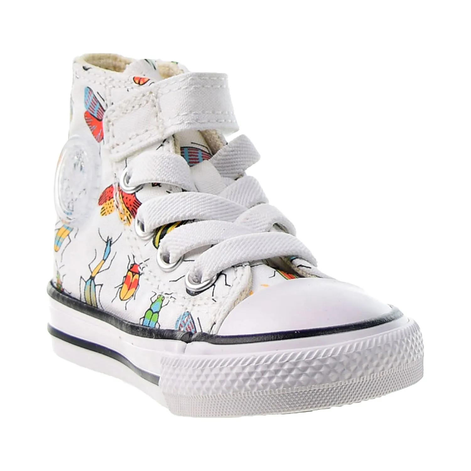 Converse Chuck Taylor All Star 1V Hi Strap Toddlers' Shoes White-Natural Ivory