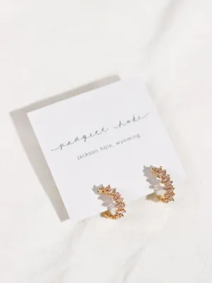 Crystal Staggered Baguette Earrings