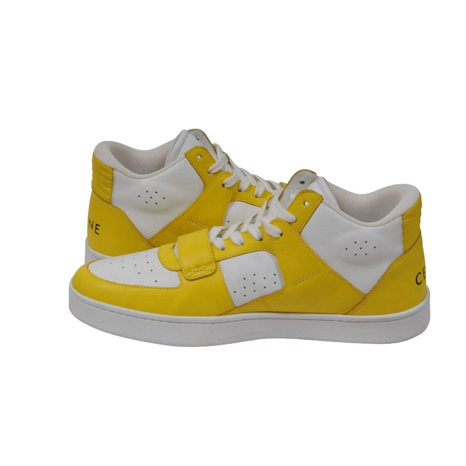 CT 02 Mid Top Sneakers Yellow White Leather Trainers