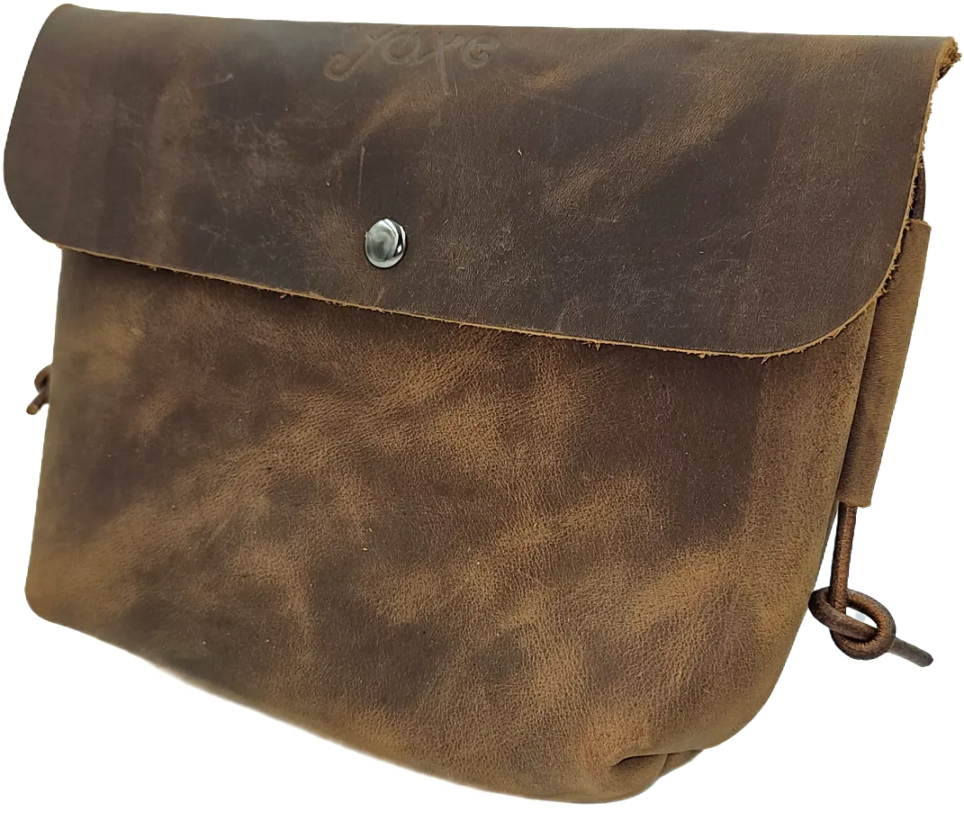 Dark crazy horse brown women's leather crossbody bag