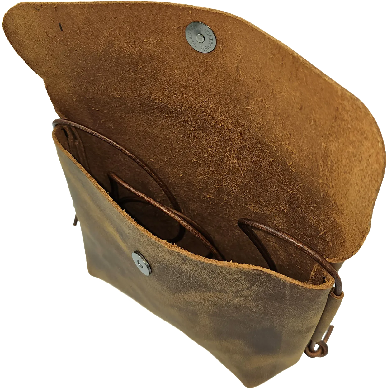Dark crazy horse brown women's leather crossbody bag