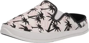 Deer Stags Men's Slipperooz Spike Slippers  Color White, Black Palm Tree Size 11M