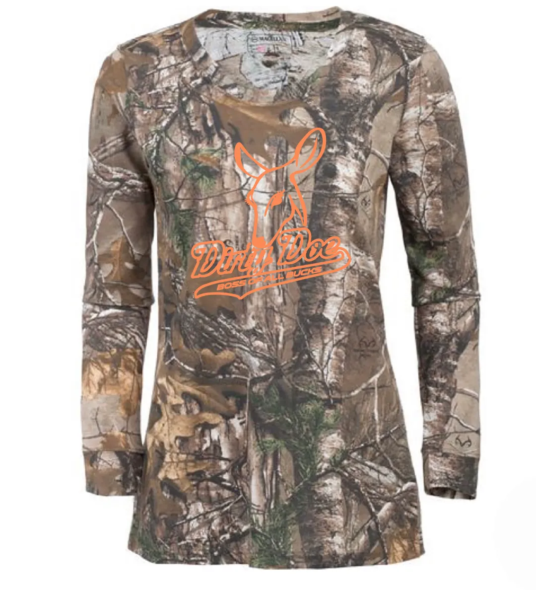 Dirty Doe Boss Of All bucks  Long Sleeve Camo Shirts