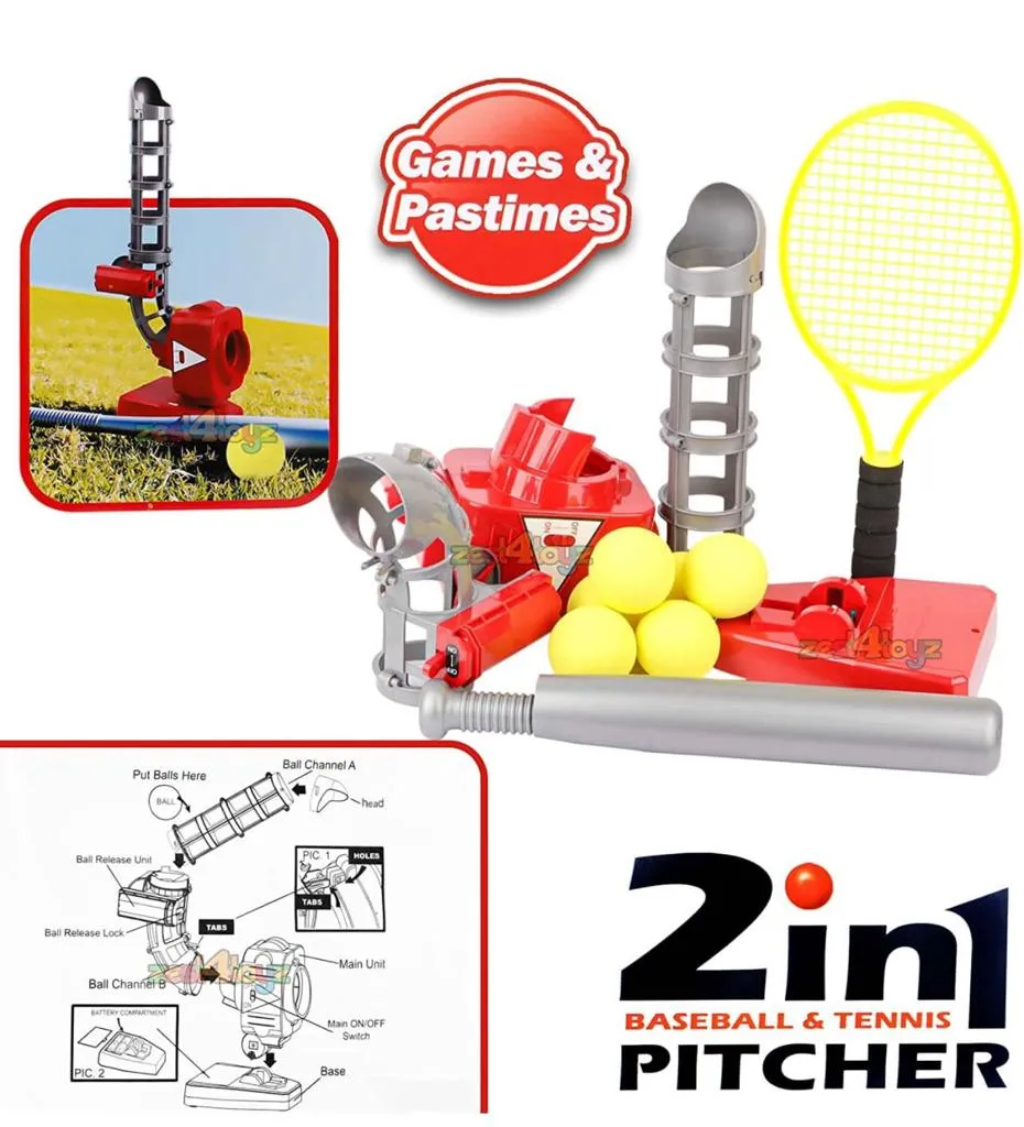 Electronic Baseball Pitcher for Kids with 5 Balls & Bat (Outdoor Batting Practice Set)