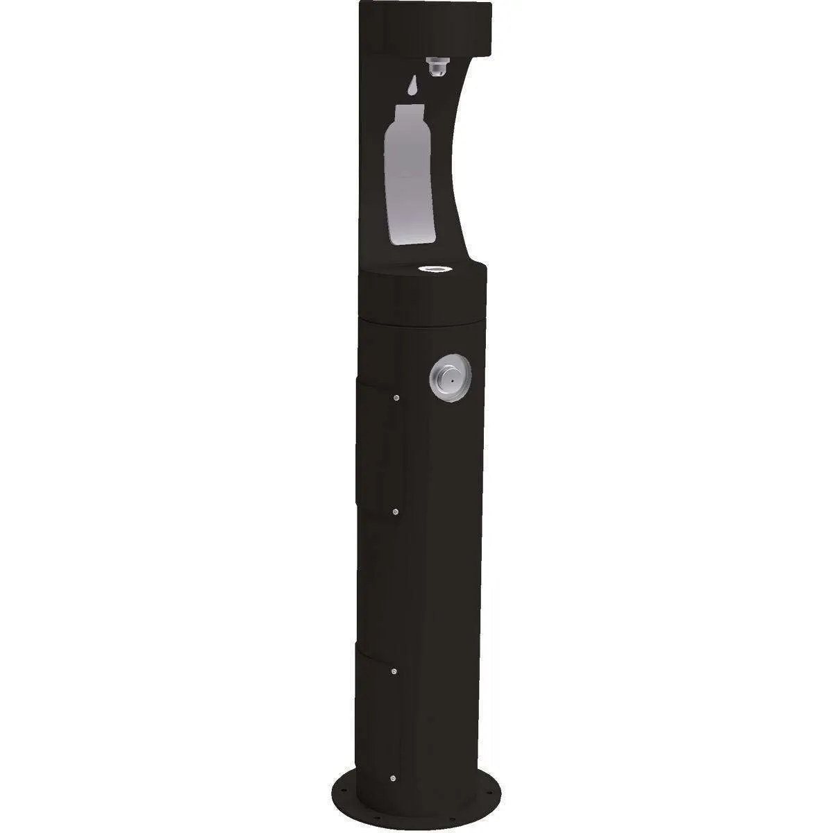 Elkay Outdoor ezH2O Bottle Filling Station Pedestal, Non-Filtered Non-Refrigerated Black LK4400BFBLK