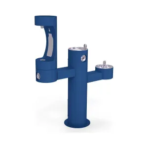 Elkay Outdoor ezH2O Middle Bottle Filling Station Tri-Level Pedestal, Non-Filtered Non-Refrigerated Blue LK4430BF1MBLU