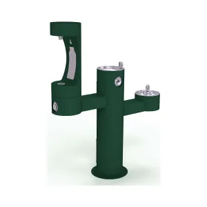 Elkay Outdoor ezH2O Middle Bottle Filling Station Tri-Level Pedestal, Non-Filtered Non-Refrigerated Evergreen LK4430BF1MEVG