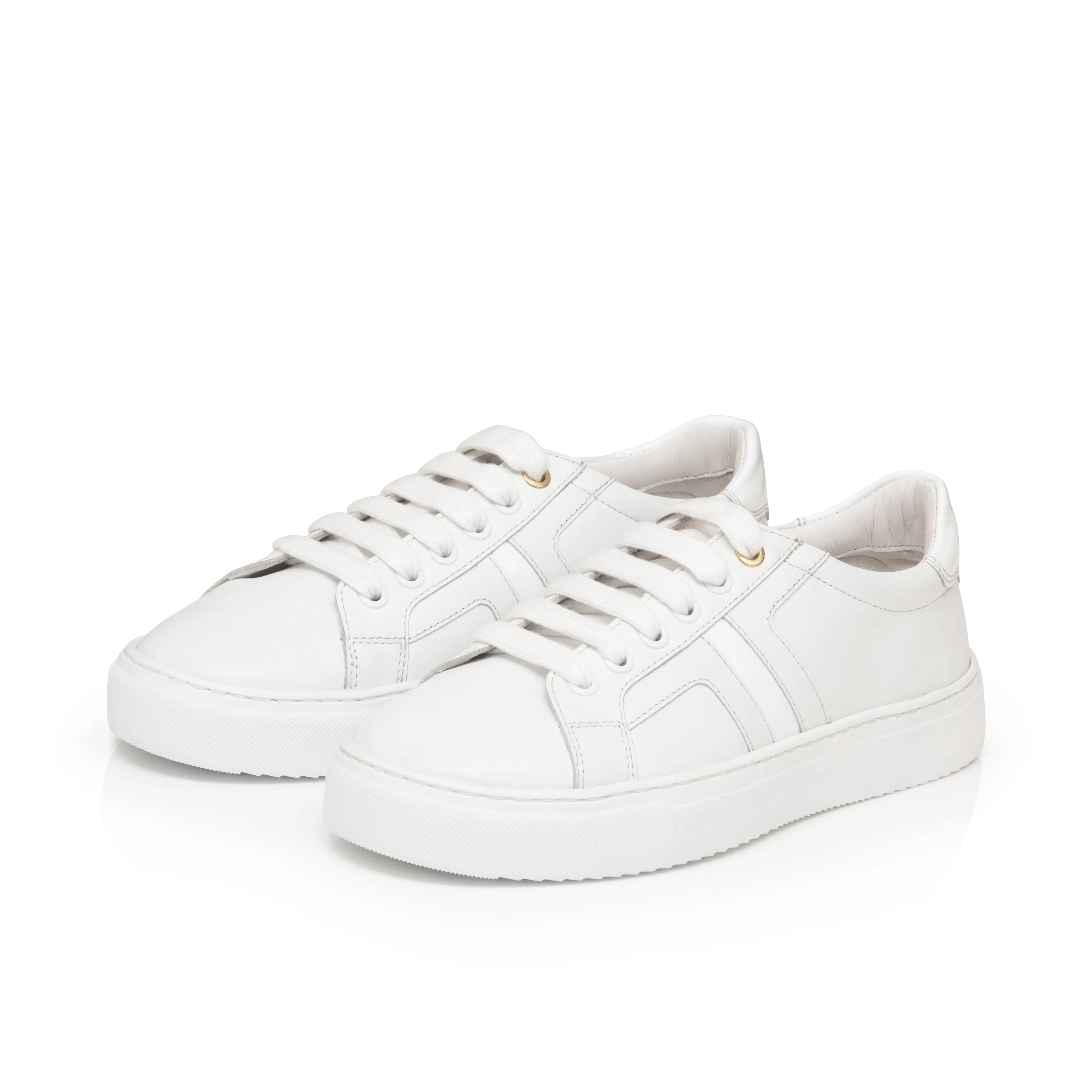 Extra Wide Fit Trainers - White Leather