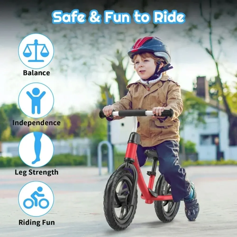 Febfoxs LJ-AS001 Toddler Balance Bike, No Pedal Beginner Kids Balance Bike with Adjustable Seat Height, Push Balance Bike for 3-6 Years Old Boys Girls