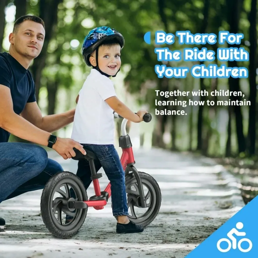 Febfoxs LJ-AS001 Toddler Balance Bike, No Pedal Beginner Kids Balance Bike with Adjustable Seat Height, Push Balance Bike for 3-6 Years Old Boys Girls