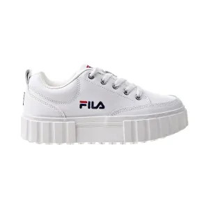 Fila Sandblast Low Women's Shoes White-Navy-Red