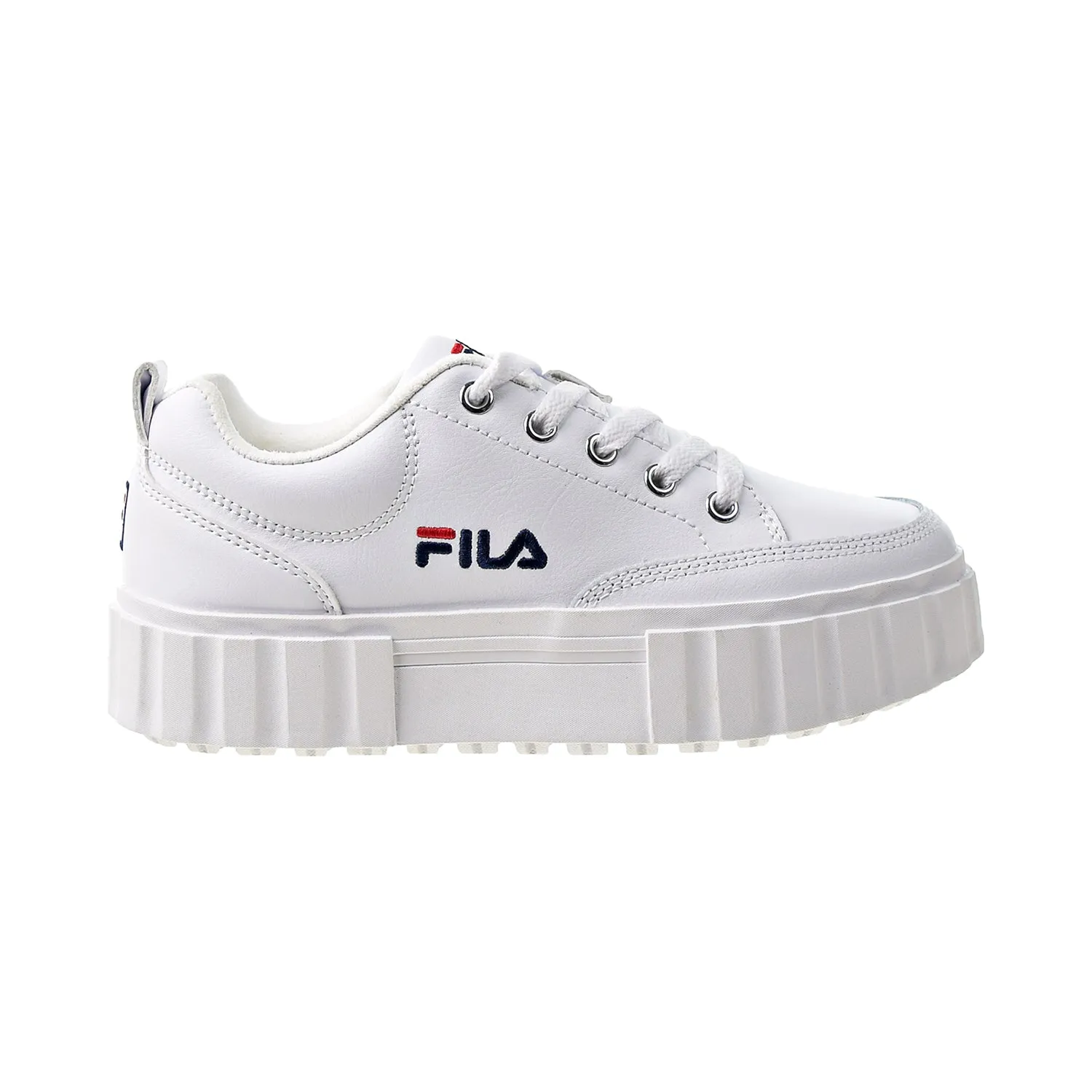 Fila Sandblast Low Women's Shoes White-Navy-Red
